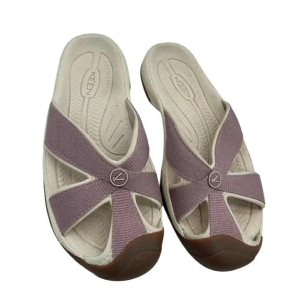 Keen Bali Slide Sandals Women's Size 6 Mauve Purple Crisscross Outdoor Comfort